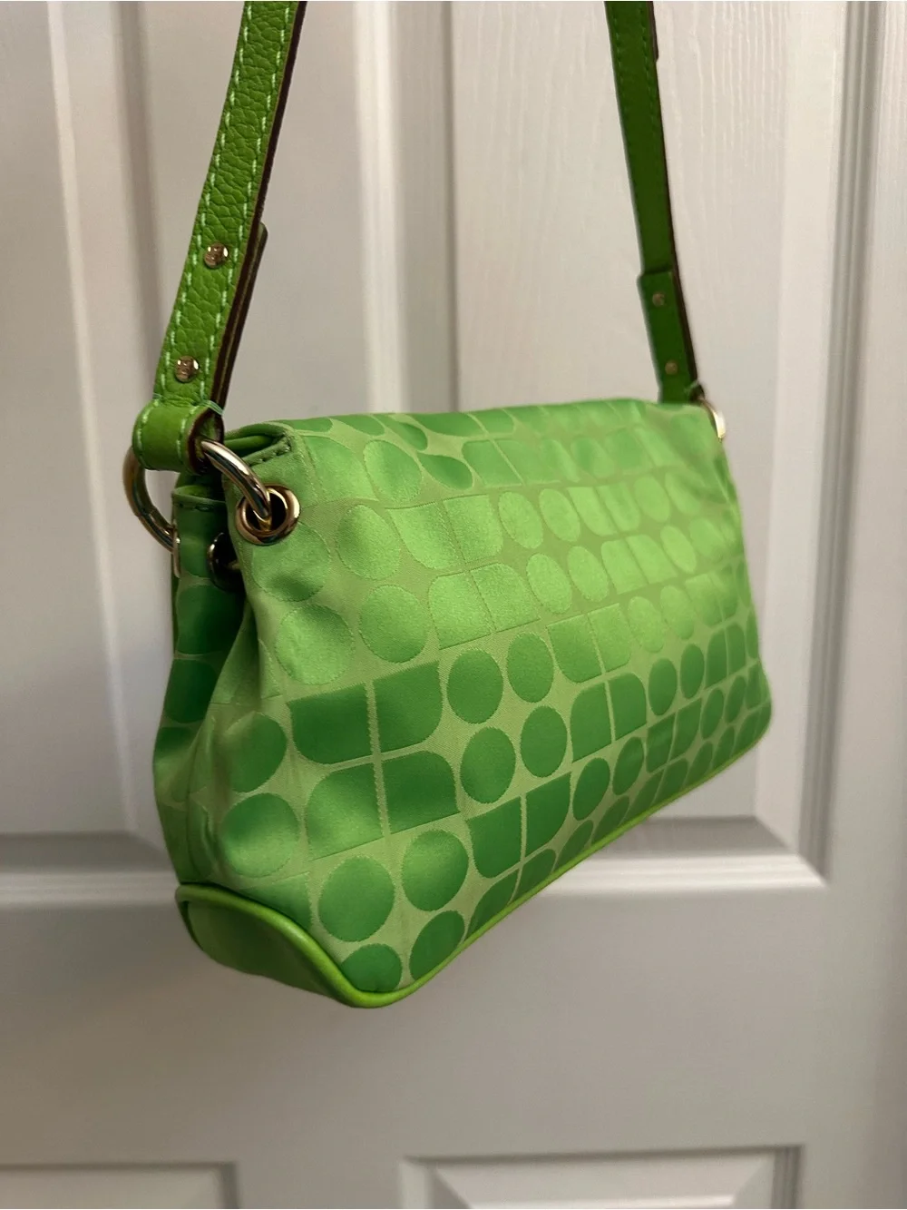 kate spade Lime Green Patterned Shoulder Bag